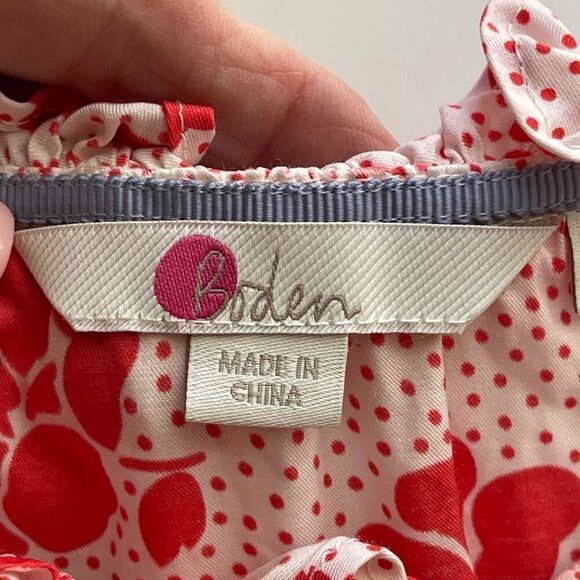 Boden Amanda Floral Silk Blend Short Sleeve Blouse Top Pink Red 8 - Picture 5 of 11